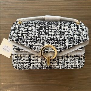 Sandro Black and White Tweed Bag
